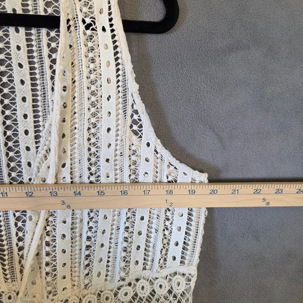 Cato Long Sleeveless Lace Vest Women's XL Boho Layering Ruffle Cottagecore - Picture 12 of 14